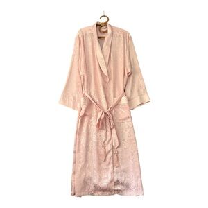 Vintage‎ | Victoria's Secret | Gold Label Pink Floral Satin Robe Size L